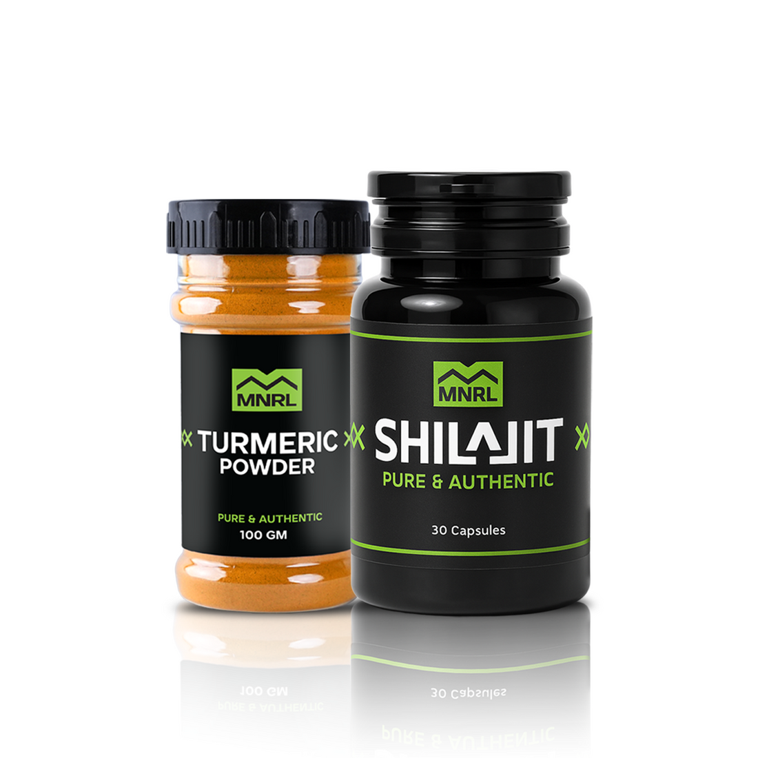 Bundle of 2 — Shilajit Capsules + 100g Turmeric Powder ہلدی پاؤڈر